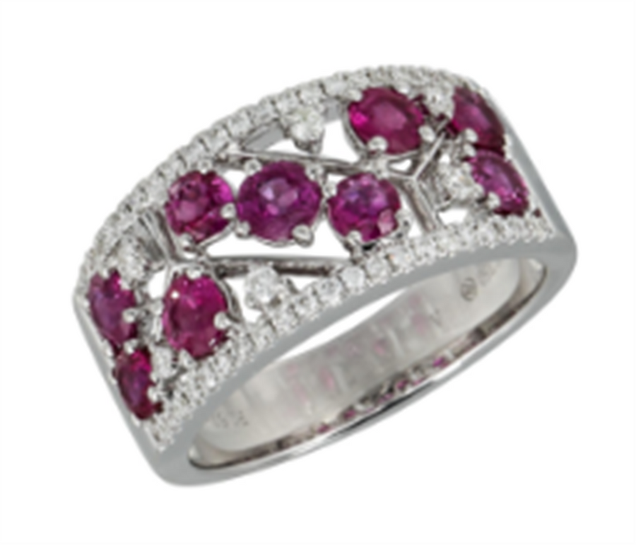 Rubies 18 Karat White Fashion Ring
