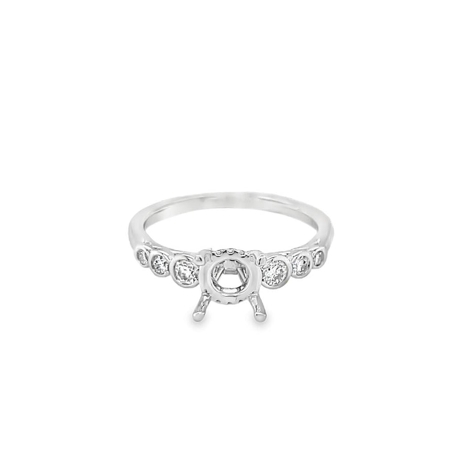 Nelson Lady's Hidden Halo Bezel Set Diamond Engagement Ring Mounting