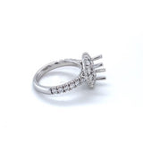 Lady's White 18 Karat Halo Style Ring