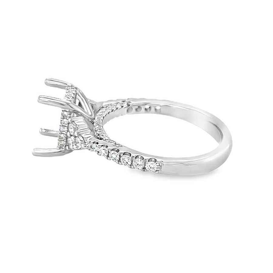 Platinum Hidden Halo Accented Platinum Mountings Size 7 66 = 0.68tw Ro