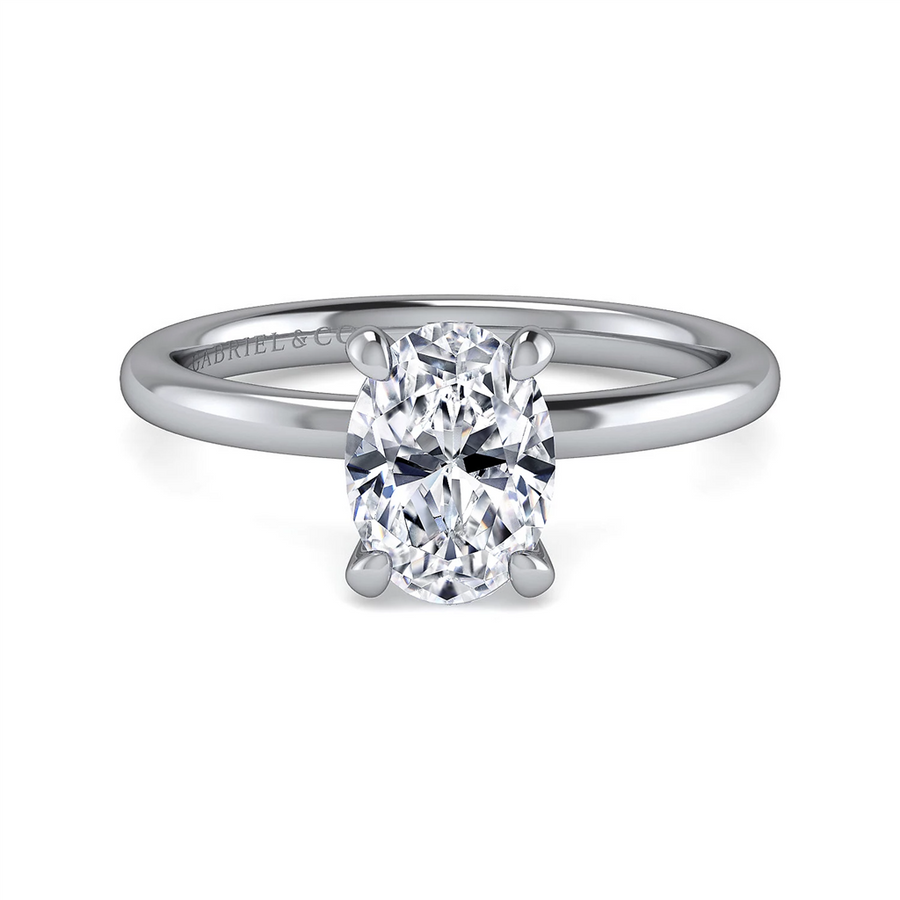 Gabriel & Co. Cari - Hidden Diamond Halo Oval Engagement Ring Mounting