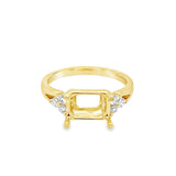 Lady's White 18 Karat Side Clusters Ring Size 6.5 6 = 0.17tw Round G/H