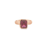 Radiant Cut Natural Pink Tourmaline Ring