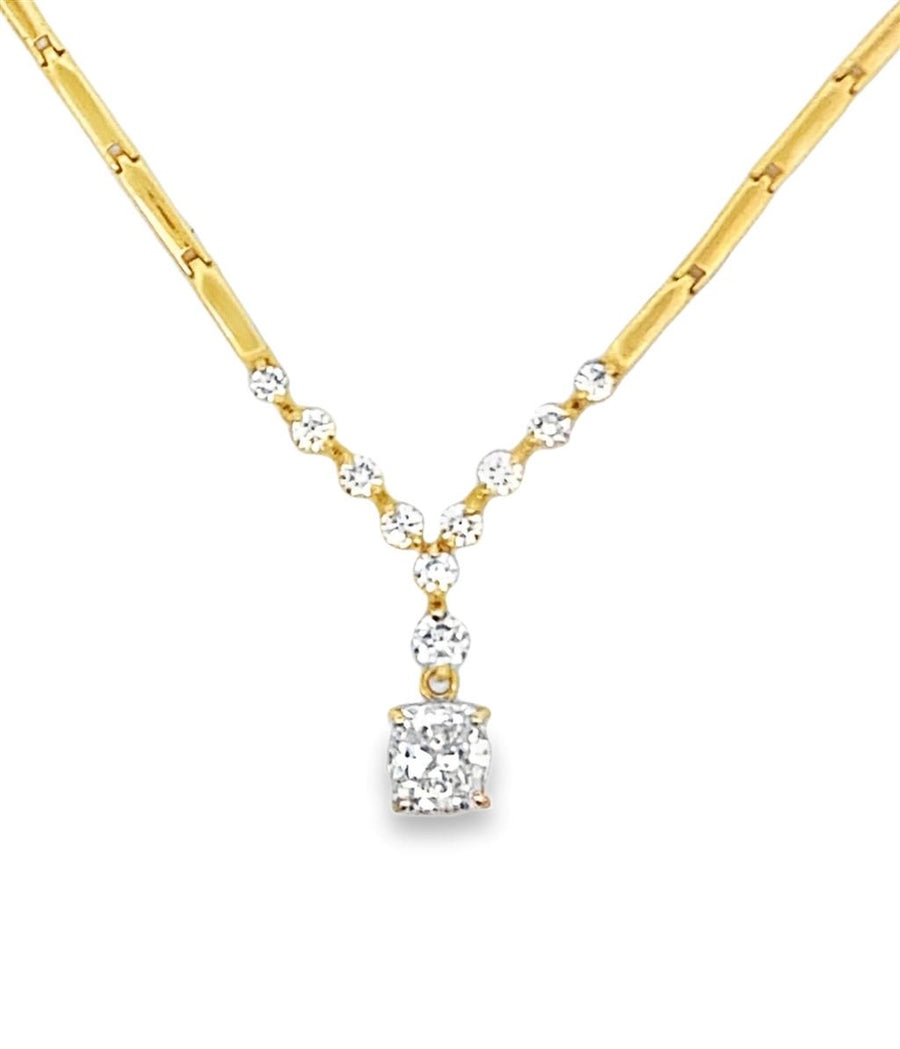 Diamond Y- Drop Necklace