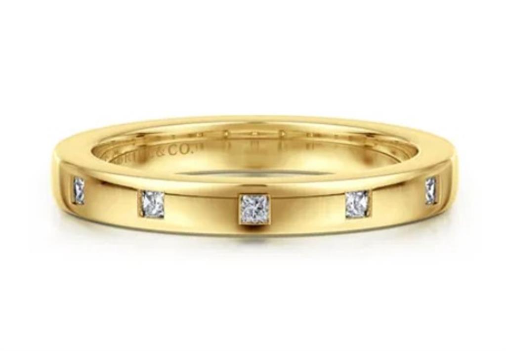 Lady's Yellow 14 Karat Burnish Set Wedding/Anniversary Ring Size 6.5 5