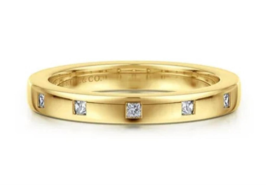 Lady's Yellow 14 Karat Burnish Set Wedding/Anniversary Ring Size 6.5 5