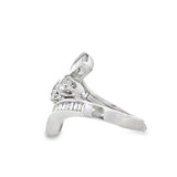 Baguette and Round Diamond Bypass Ring