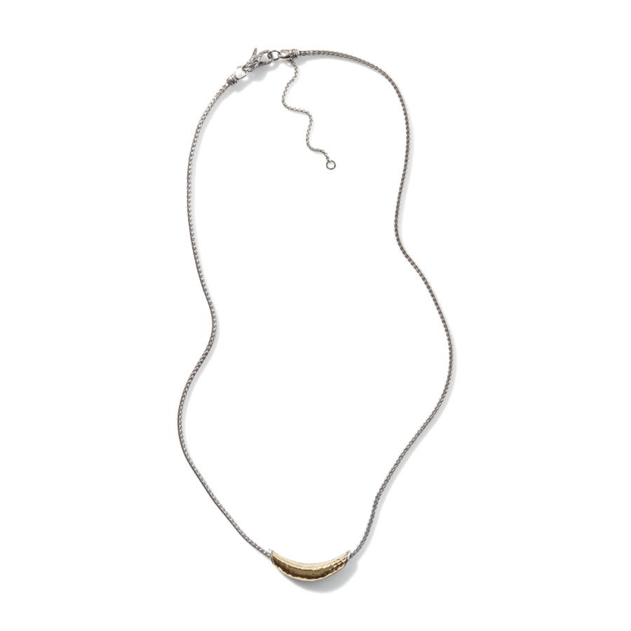 John Hardy Classic Chain Arch Hammered 18K Gold and Silver Necklace