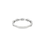 Lady's White 14 Karat Scalloped Stackable Ring Size 6.5 With 21 = 0.36