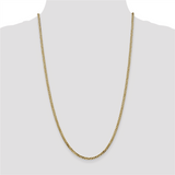 14 Karat Yellow Gold 20 inch 2.9mm Flat Beveled Curb with Lobster Clasp Chain