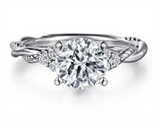 Gabriel & Co Twisted Rope Diamond Cluster Engagement Ring Mounting