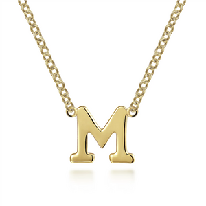 Gabriel & Co. Fashion 14K Yellow Gold M Initial Necklace