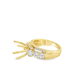 Lady's Yellow 18 Karat 3 Row Graduated Ring Size 6.75 38 = 1.30tw Roun