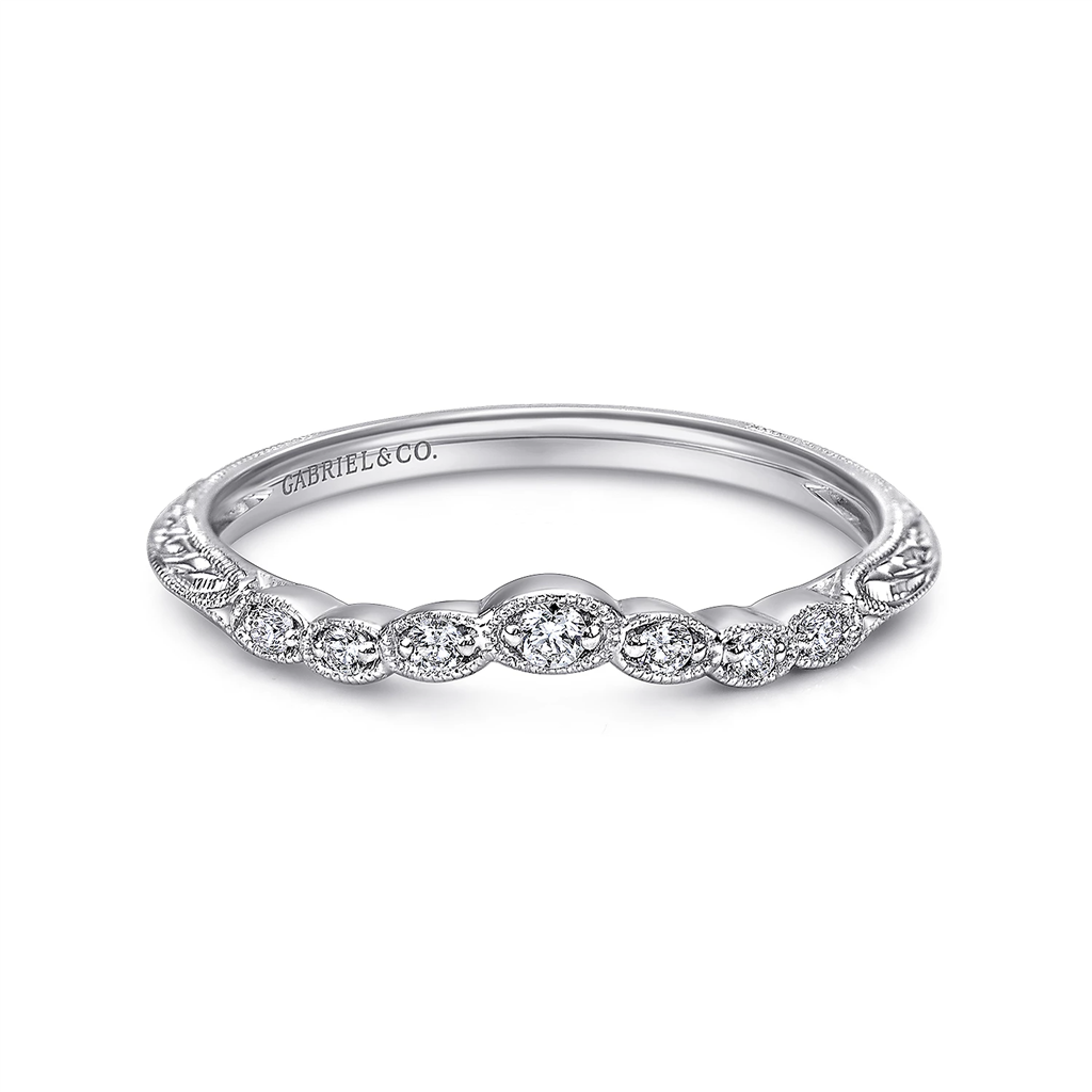 Gabriel & Co. 14K White Gold Diamond Matching Wedding Band