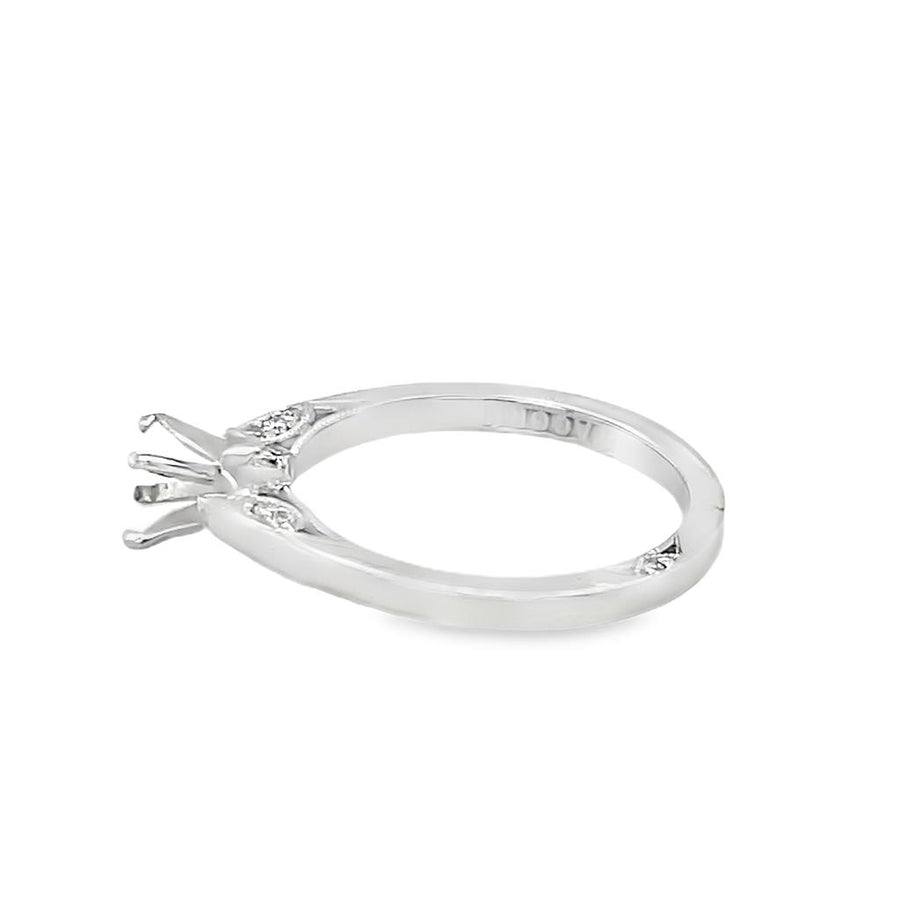 Lady's White 18 Karat 5mm Ring Size 6.5 With 0.10TW Round G/H VS2 Diam
