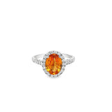 Spessarite Garnet 14 Karat White Fashion Ring