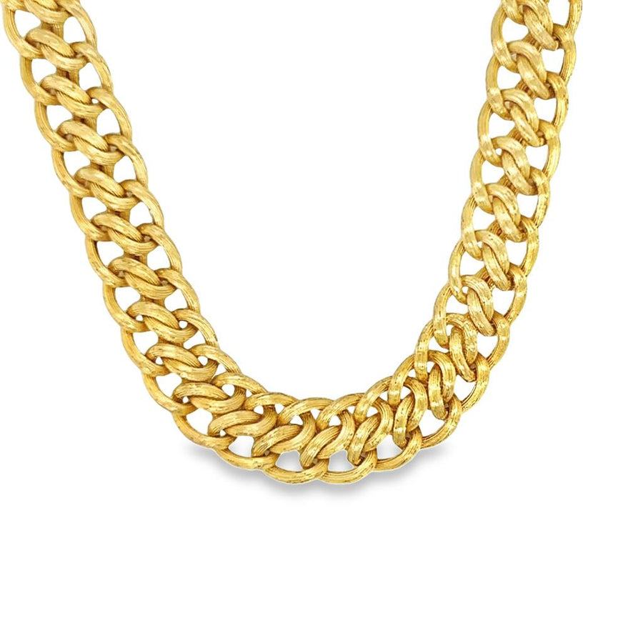 Yellow 14 Karat with 18 Karat Plating 7.7mm Braided Chain Necklace