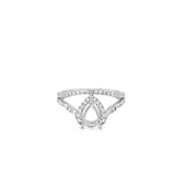 Lady's White 18 Karat Split Shank 2/3 Halo Ring Size 6.25 48 = 0.41tw