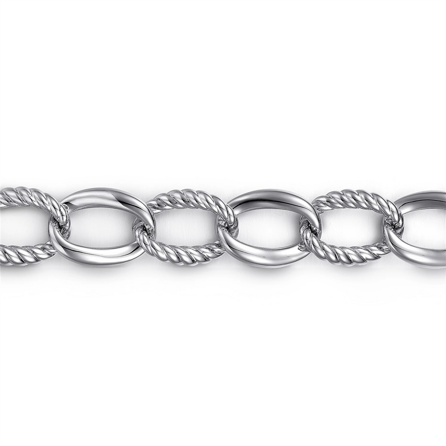 Gabriel & Co. Silver 925 Sterling Silver Rope Link Chain Bracelet