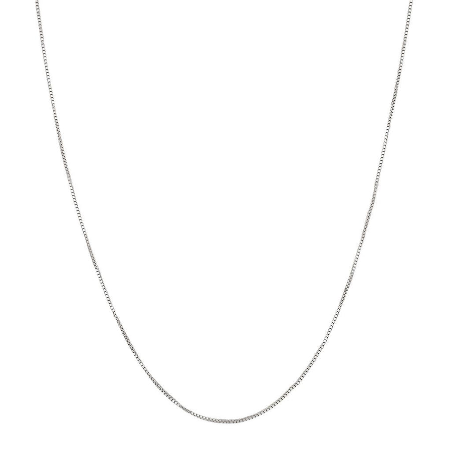White 14 Karat 0.53-0.55MM Box Chain 
Length 18 
Gram Weight: 0.88