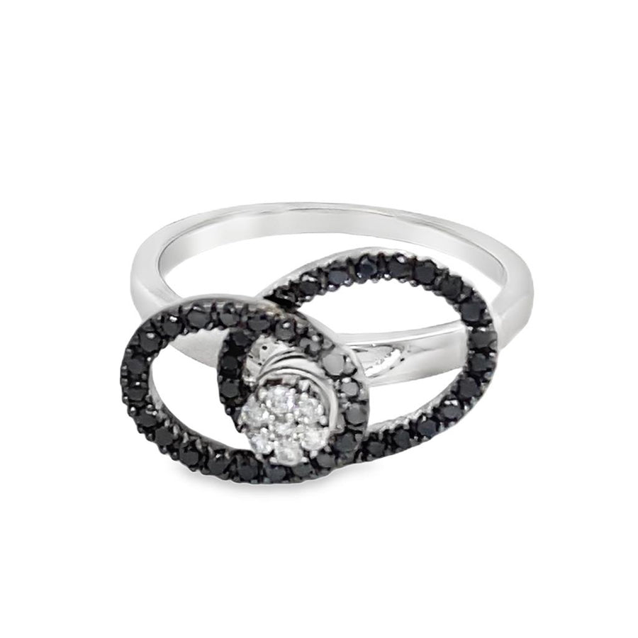 Estate Black and White Diamond Spinner Ring