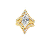 Double Chevron Marquise Diamond Engagement Ring