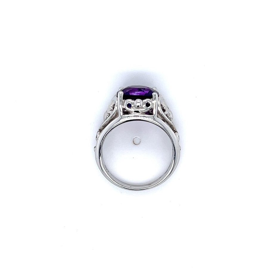 Amethyst 14 Karat White Fashion Ring