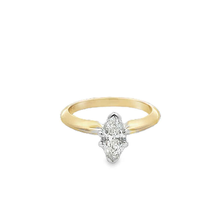 Yellow 14 Karat Marquise Diamond Solitaire Estate Jewelry Size 5.75 With One 0.60Ct Marquise J Vs2 Diamond Gram Weight: 2.6
Jewelry Type: Engagement Ring