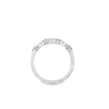 Lady's White 18 Karat Station Band Wedding/Anniversary Ring Size 6.75