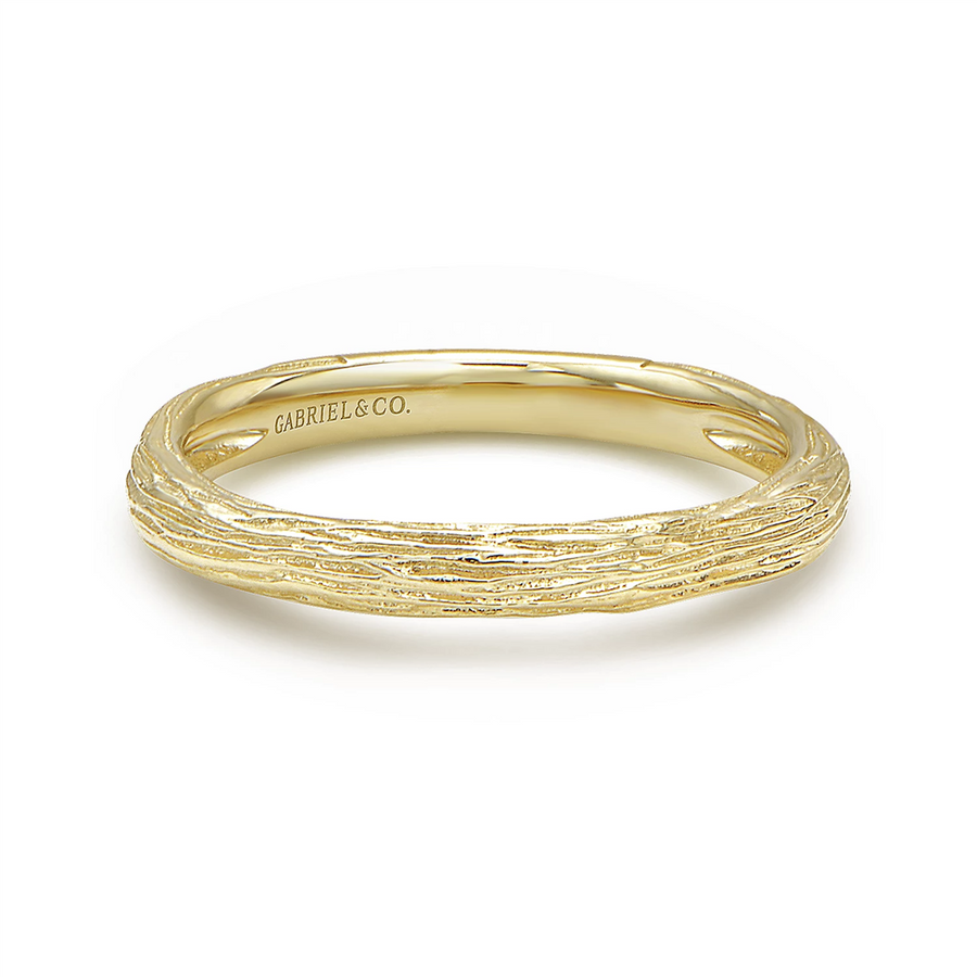 Gabriel & Co. Fashion 14K Yellow Gold Brushed Textured Stackable Ring