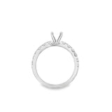 Lady's White 18 Karat 4 Prong Straight Ring Size 6.5 12 = 0.59TWT Roun