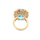 Aquamarine and Diamond Cocktail Ring