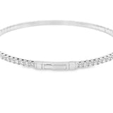 White Gold Flexible Diamond Tennis Bangle Bracelet