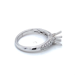 Platinum Milgrain Crown Pave Ring