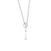 White 18 Karat Gucci Lariat Style Necklace Estate Jewelry Length 20 box style chain