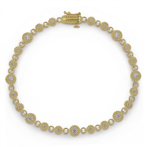 Gabriel & Co. Fashion 14K Yellow Gold Diamond Bujukan Tennis Bracelet