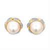 Estate Mabe Pearl & Diamond Earrings