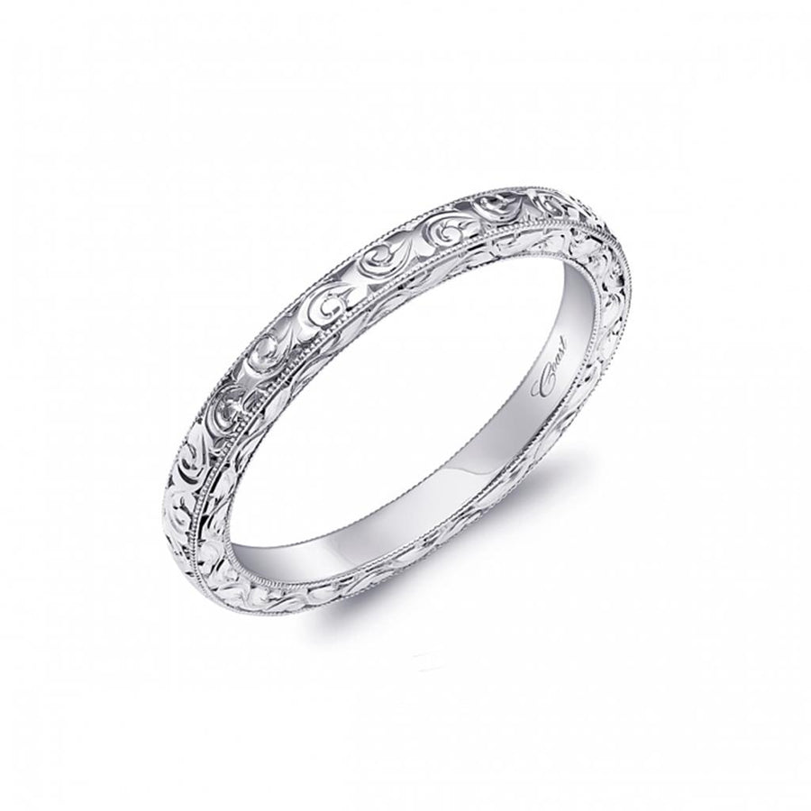 Coast Diamond Engraved Milgrain Eternity Wedding Band