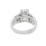 Emerald Cut Diamond and Baguette Engagement Ring
