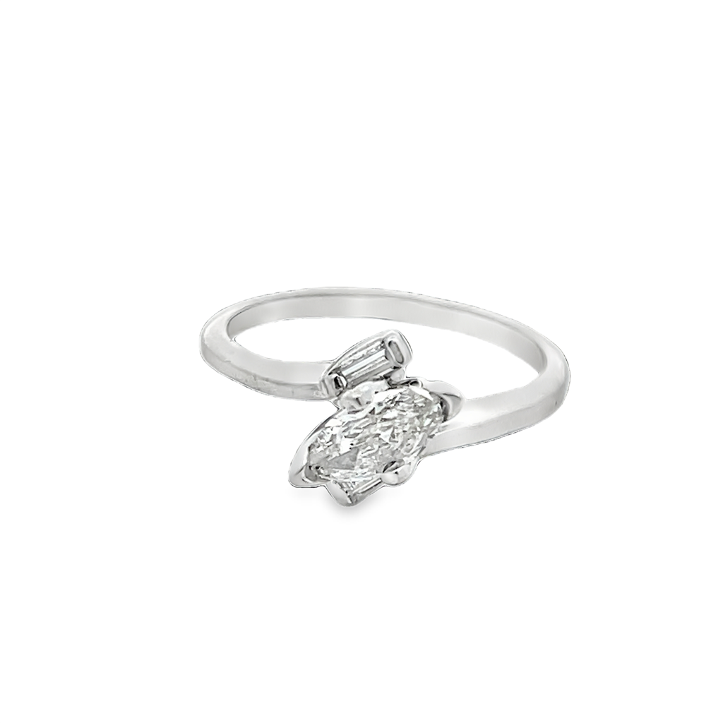 Bypass Marquise & Baguette Diamond Ring