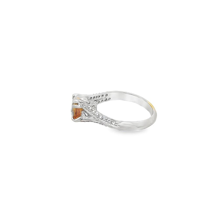 Estate Yellow Sapphire and Diamond Ring