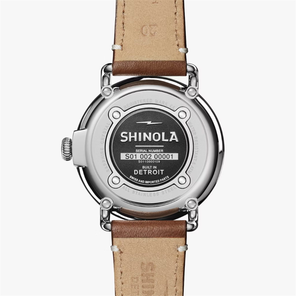 The Runwell Watch with White Face and Tan Leather Strap