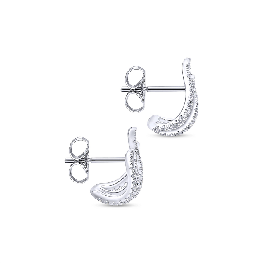 Gabriel & Co. Fashion 14K White Gold Diamond Tendril Stud Earrings