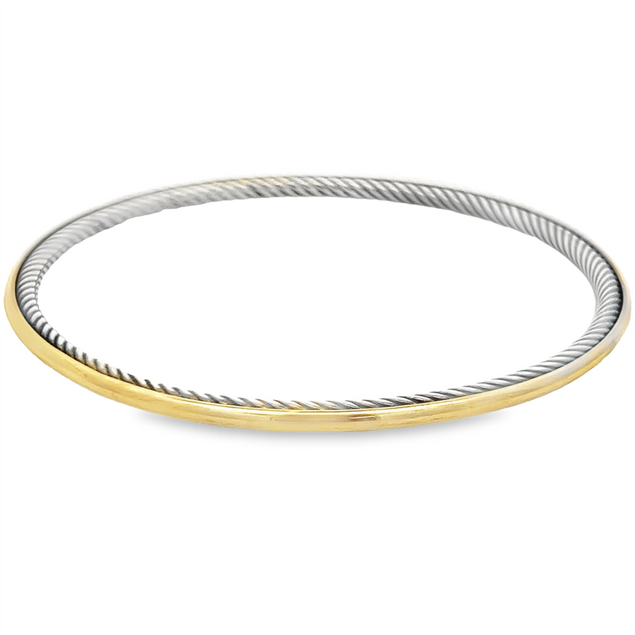 D.Y. T-Tone Hammered Bangle Bracelet