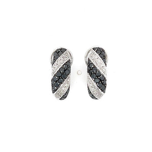Estate White 14 Karat Black & White Diamond Earrings