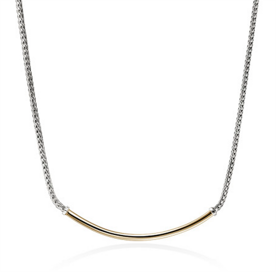 John Hardy Two Tone Bar Necklace