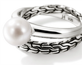 Sterling Silver JH Essential Split Band Pearl Ring John Hardy one 8.00