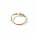 John Hardy Classic Chain 18K Gold Ring with 4-4.5mm Cultured Fresh Water Pearl
