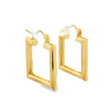 Yellow 14 Karat 23.40X18.80mm Square Hoop Earrings Estate Jewelry Gram