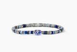 White Sterling Silver Tanznaite, Lapis, Sodalite, Treated Blue Aventur
